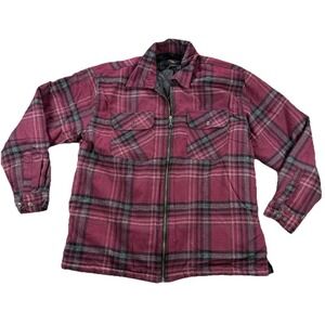 Vintage Attrak Red Plaid Insulated Flannel Shirt Jacket Mens M Lumberjack